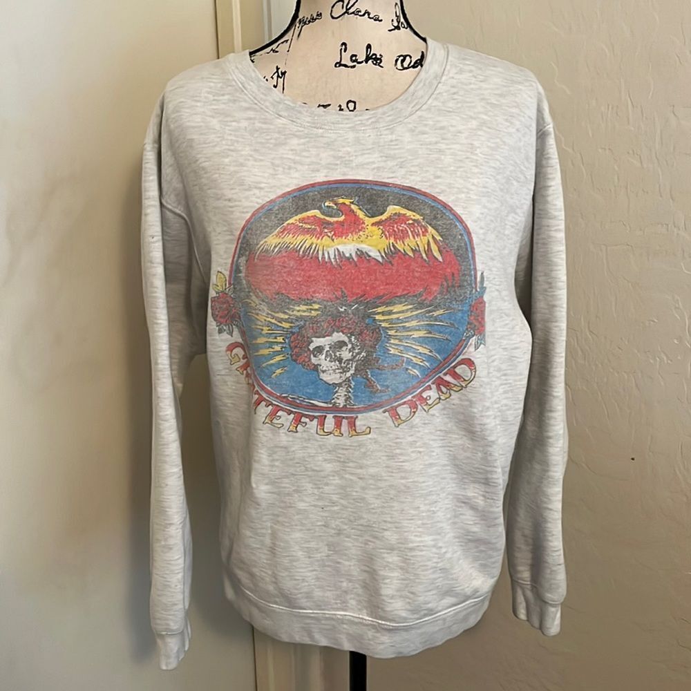 Junk Food Grateful Dead Band Distressed Graphic Pullover Sweatshirt Music